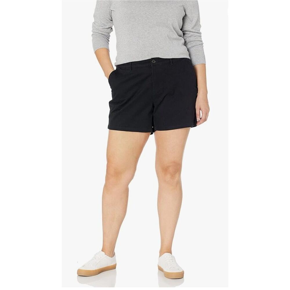 Amazon Essentials Women's 5 In Inseam Chino Short Black Size 16‎ - Picture 7 of 11